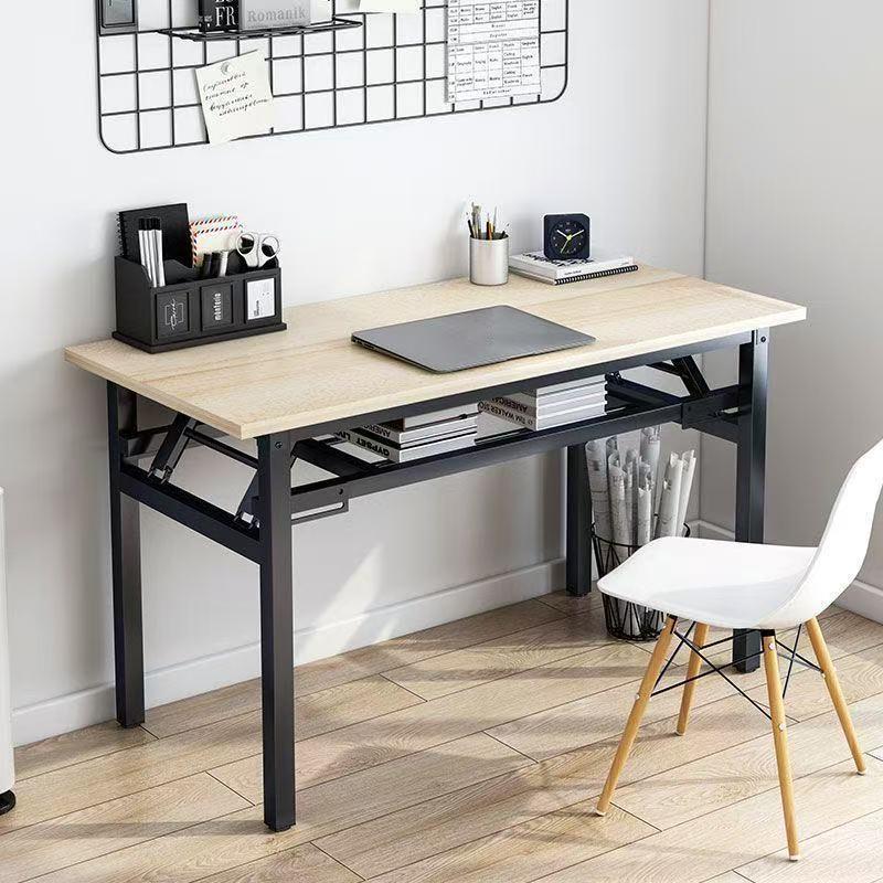 1Pcs Simple Long Rectangular Office Desk Portable Folding Meeting Table Thickened Computer Dining Training Desk Dinning Table