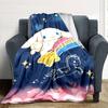 1pc Unicorn Rainbow Blanket Lightweight Flannel Throw for Sofa Bed Travel Camping Livingroom Office Couch Chair