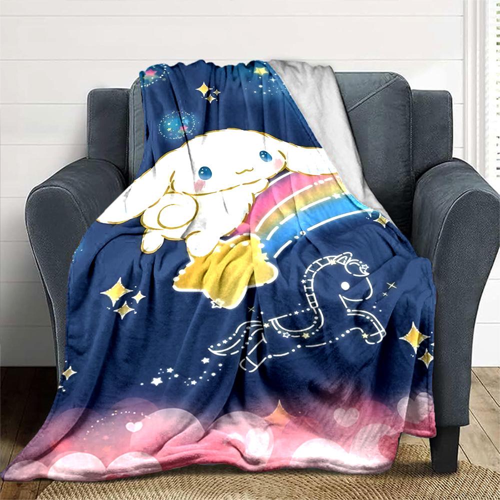 1pc Unicorn Rainbow Blanket Lightweight Flannel Throw for Sofa Bed Travel Camping Livingroom Office Couch Chair