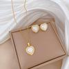 Full of Zirconium Exquisite Wind Copper Micro-inlaid Earrings Necklace Set Combination