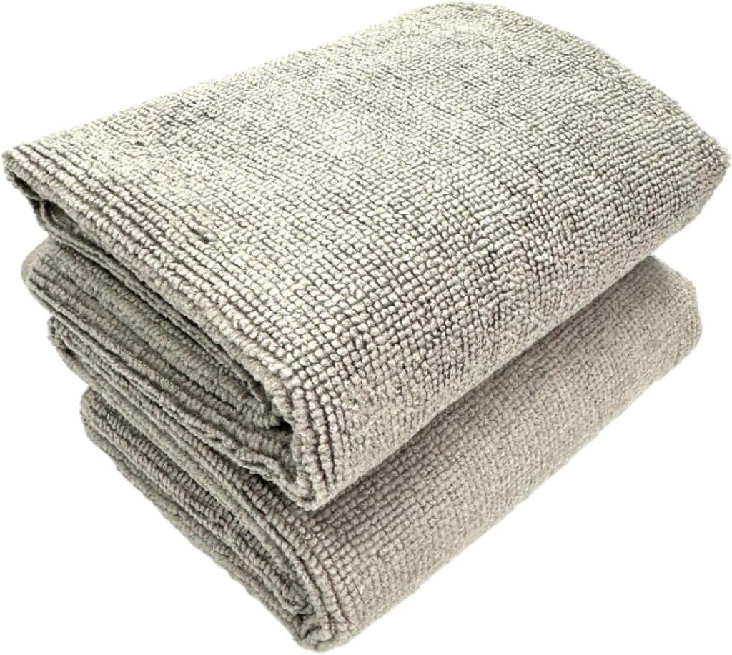 TARO WORKS Car Wash Super Absorbent Wiping Pack of 2 Quick-Drying Towel, Microfiber, Scratch-Resistant, Cloth, Gray, 40x40cm,