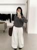 European Style Pure Wool Color-Block Striped Sweater for Women - Thickened, High-End Autumn/Winter 2024 Base Layer Short Top
