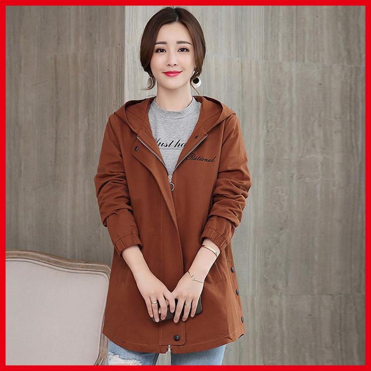 Plus Size Women's Windbreaker Women's Spring and Autumn Thin Women's All-match Jacket Women