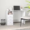 Day and Night - Day and Night Glossy White Plywood Desk with Drawers 102x50x76cm