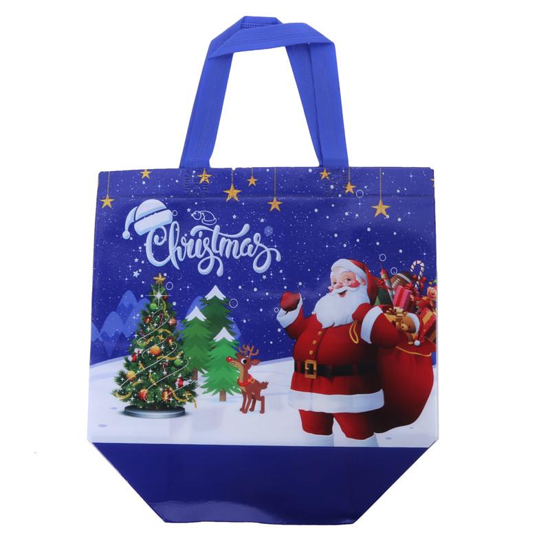 5/10Pcs Non-woven Christmas Gift Bag Handbag With Handle Santa Claus Candy Cookies Snacks Packaging Bag For Xmas New Year Decor