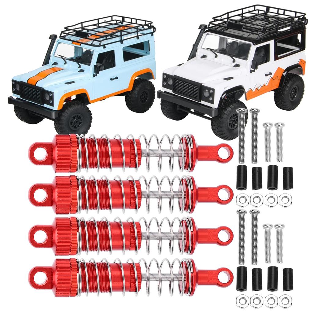 4Pcs Set Shock Absorbers Aluminum Alloy Spring Damper Accessory for MN 1 12 D90 RC CarRed