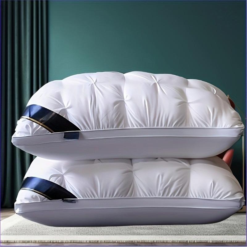 1/2PC Luxury 5-Star Hotel Pillow Deep Sleep Ergonomic Support - High-Density Polyester Memory Foam Pillow White Satin All-Season