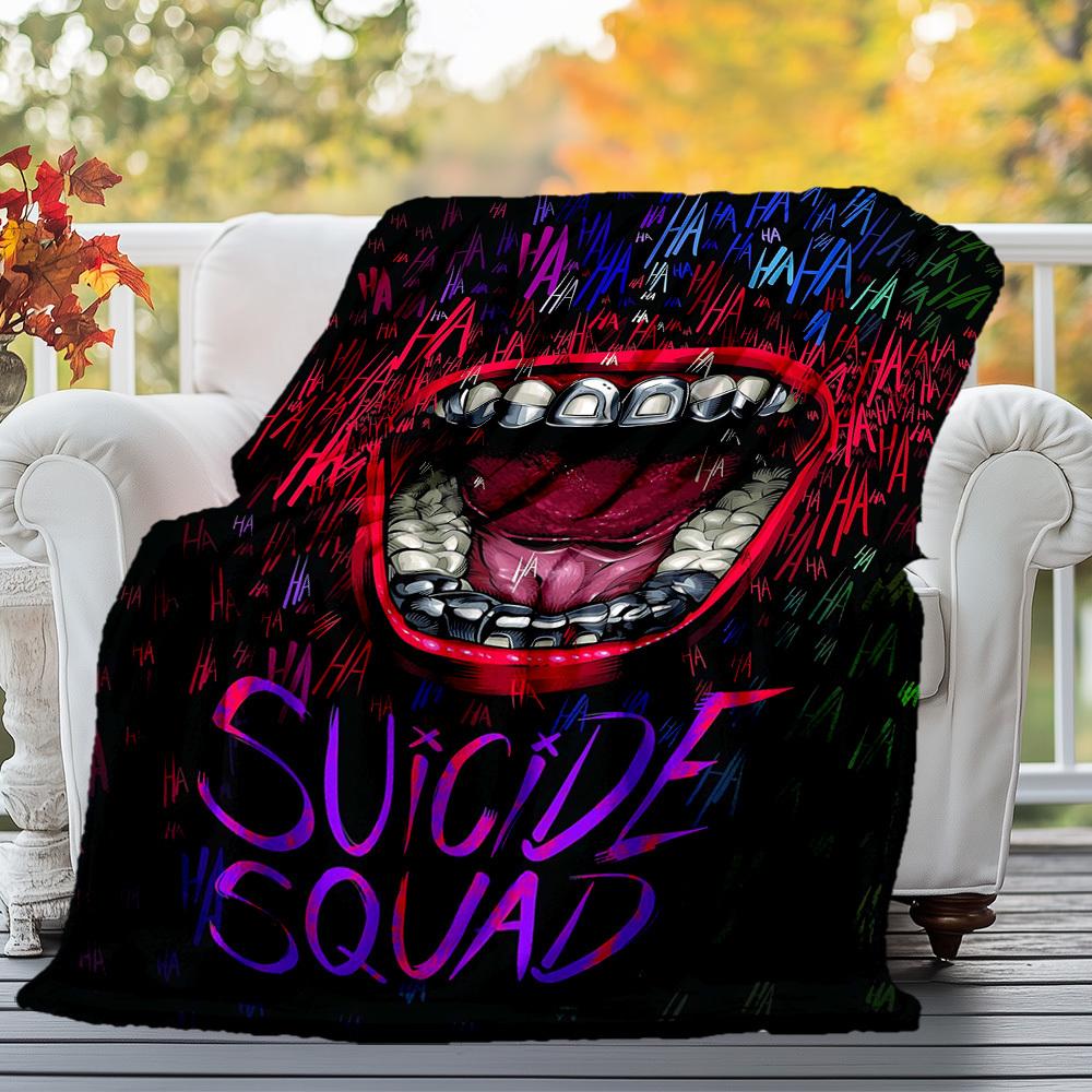 1PC Suicide Squad Outdoor Flannel Blanket Soft Plush Decor for Picnics, camping,Bedroom, Playroom, Office1192A