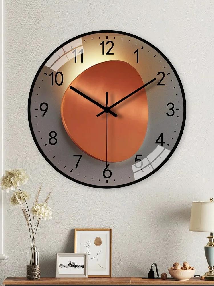Moderne Licht Luxe Wandklok Zonder Boren Stille Tikkende Wandklok voor Wanddecoratie Woonkamer Slaapkamer Keuken