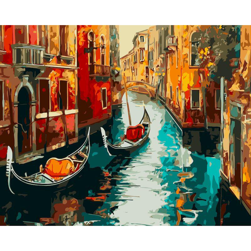DIY Harbor Painting Kit - 40x50cm Digital Oil Painting Set
