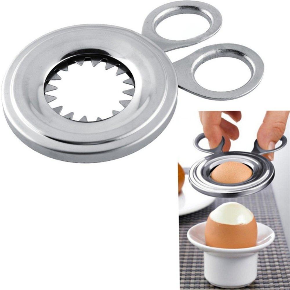 2PCS Manual Operation Egg Shell Cutter Silver Stainless Steel Egg Opener Household Handheld Egg Breaker Kitchen Use