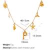 New Arrival Gold Boho Ocean Conch Starfish Shell Charm Necklace Stainless Steel A-Z Alphabet Initial Letter Beach Necklace Women
