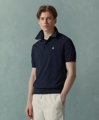 BROOKS BROTHERS Pull Polo Manches Courtes en Coton (Marine) (Bbwtmog202)