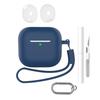 For AirPods 4 Earphone Silicone Case Set with Anti-Lost Keychain, Strap, Ear Tips, Cleaning Pen