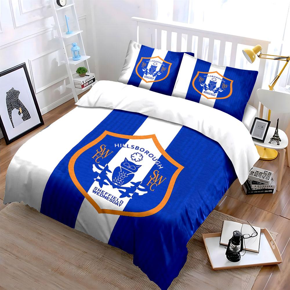 Sheffield Wednesday Bedding Set Bedding Duvet Cover Set Duvet Cover Pillowcases  (1 * Duvet Cover 2 * Pillowcases, Without Duvet Insert)