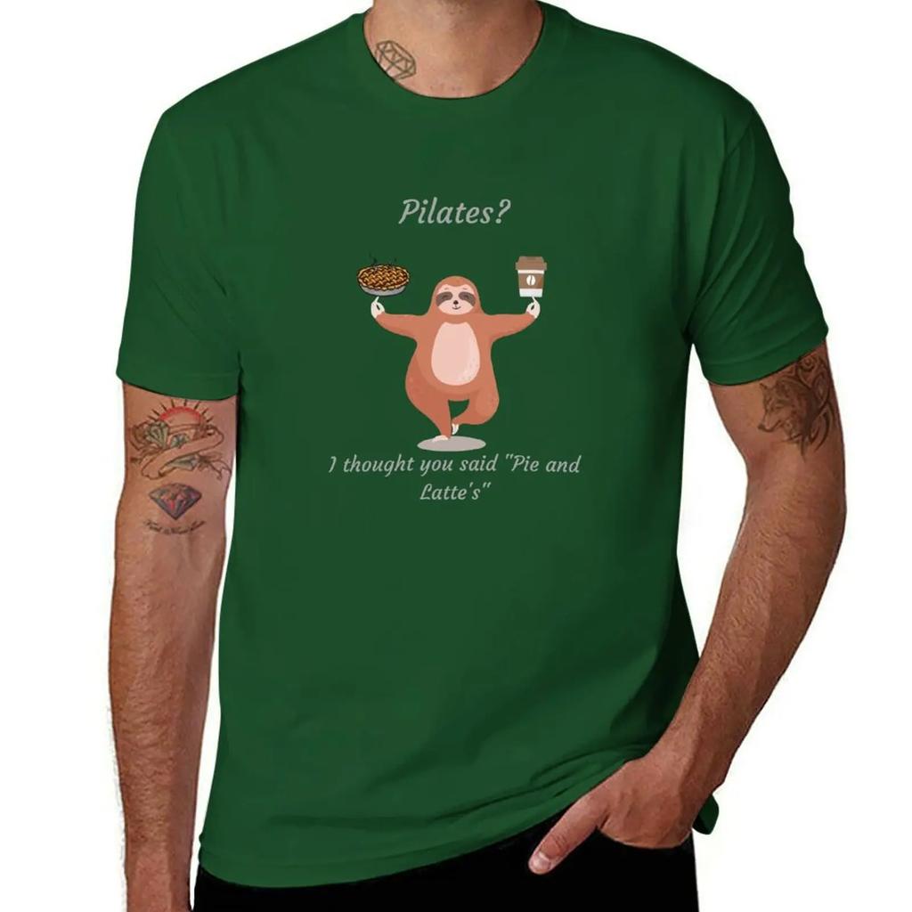 Sloth Pie Lattes TShirt Cheap Stuff Vintage Summer Top Men Tshirt