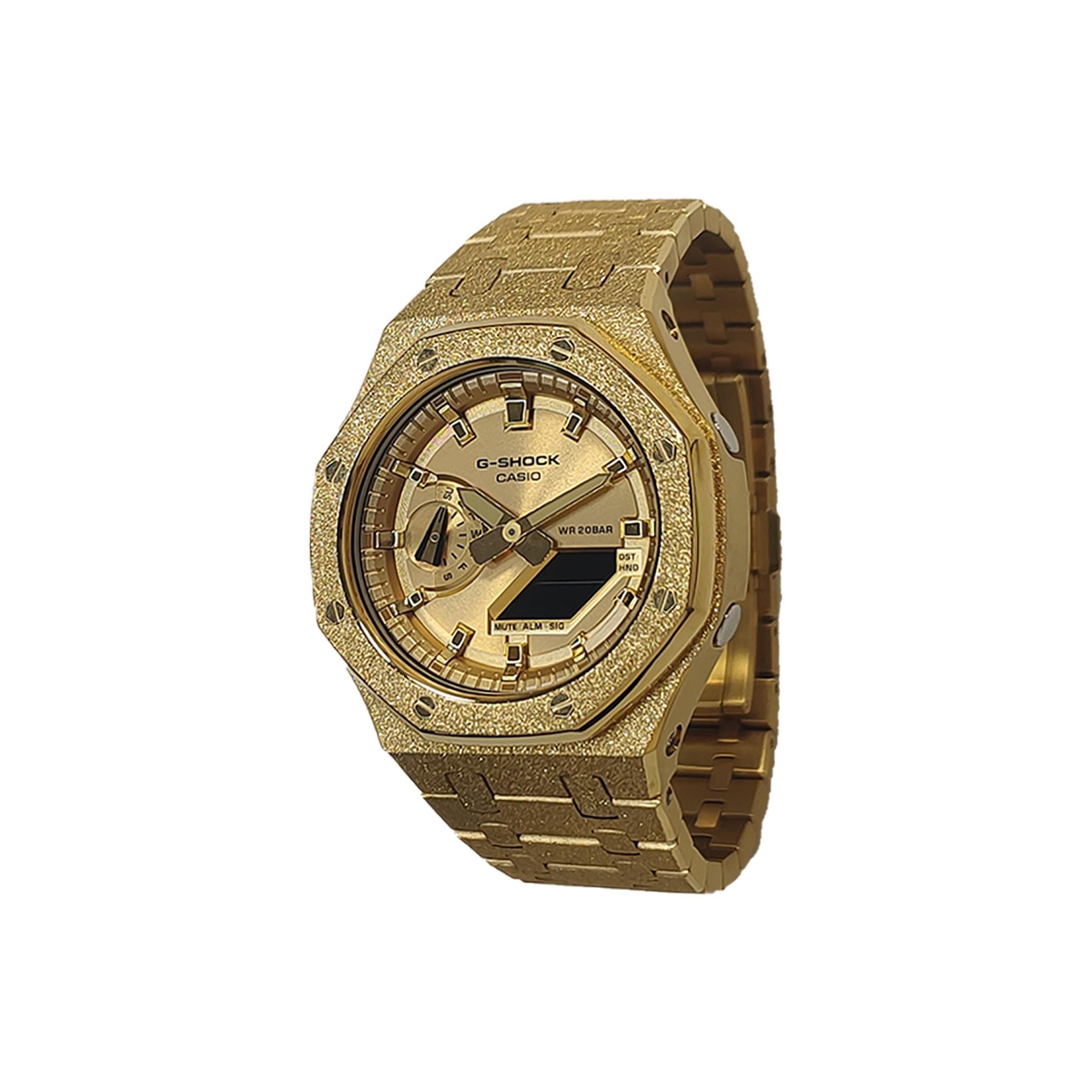 

CASIO Custom Collection Electronic Movement Stainless Steel Strap Watch Men s Watches Gold Dial GA-2100GB-1A(Watch3--) Gold Strap