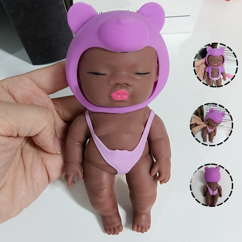 Squeeze African/Caucasian Doll Toy Stretch Doll Soft Stress Relieve Party Gift Pressure Release Office Anxiety Toy