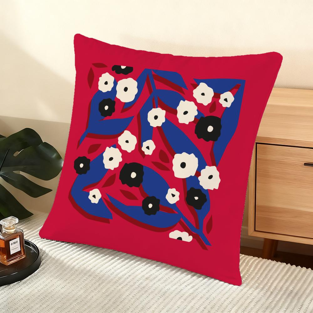 Fashion Flower Cushion Cover Soft Short Plush Pillow Cover Smooth Cozy Texture Aesthetic Cushion Case Home Decor