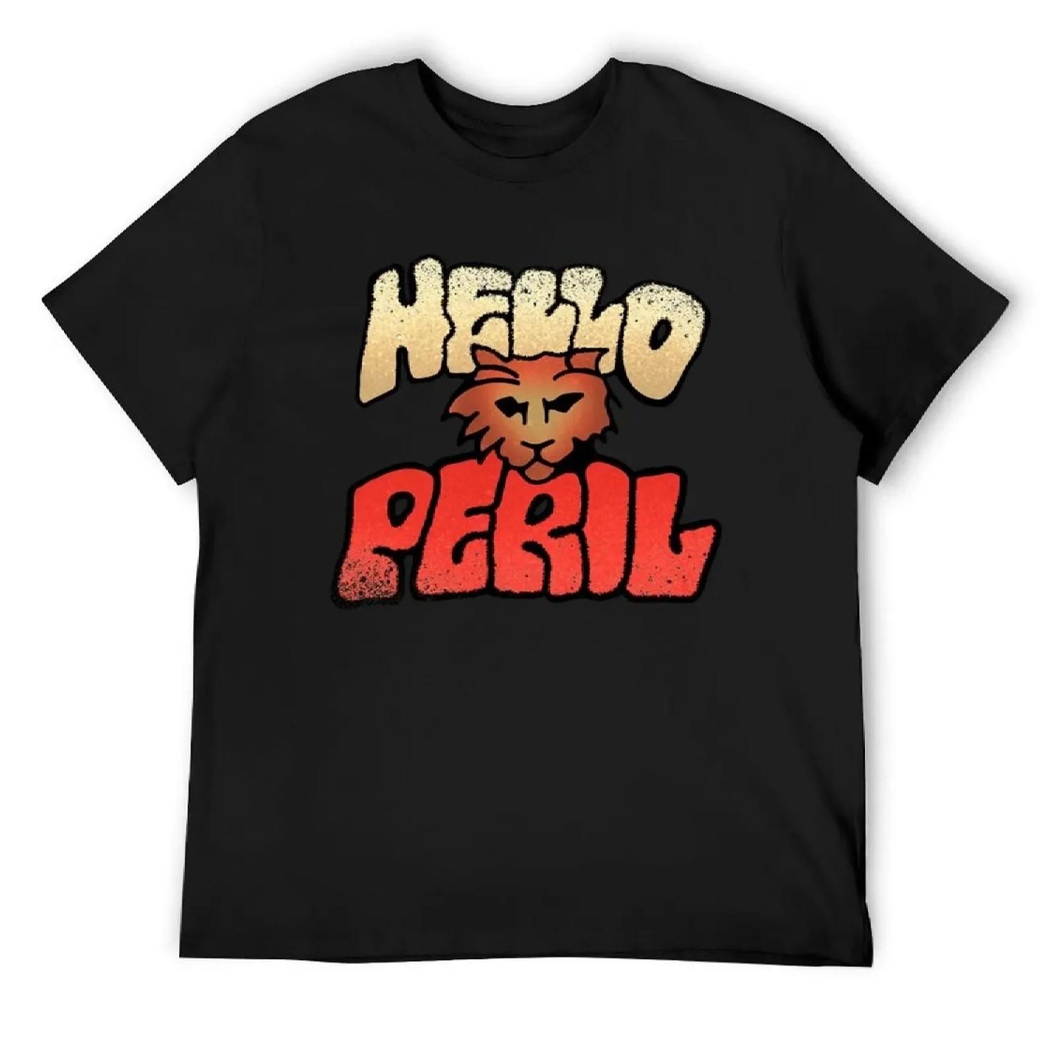 Hello peril logo classic t shirt T-Shirt Aesthetic clothing anime clothes man clothes Funny t-shirts mens designer clothes S чёрный