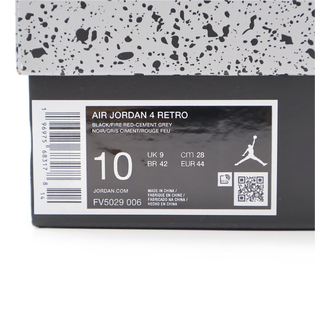 FV5029-006 Nike Air Jordan 4 Retro Bred Reimagined Cement Grey Red (Men's)