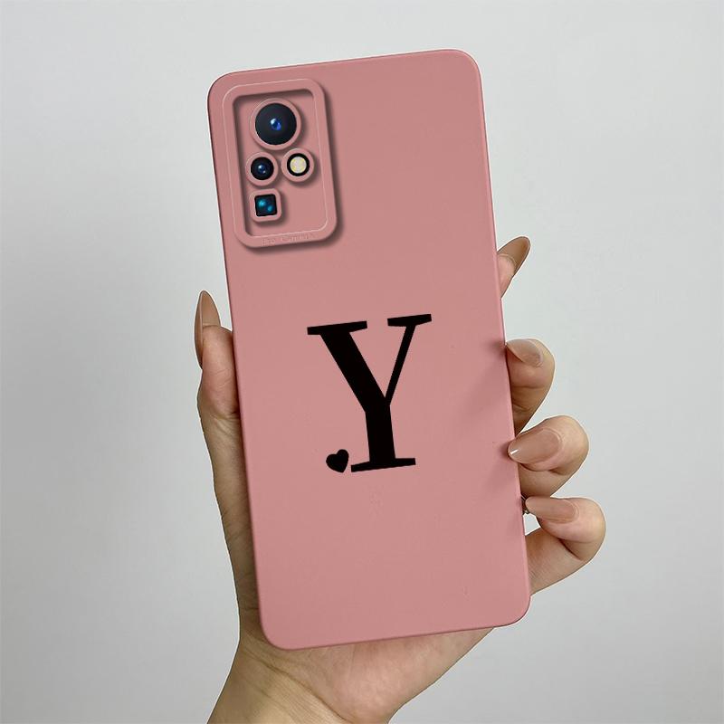 

Case for Infinix Zero X Neo ZERO X Pro Phone Case Cute Initial Letters Square Liquid Silicone Shockproof Back Bumper Shell Cover Zero X Neo