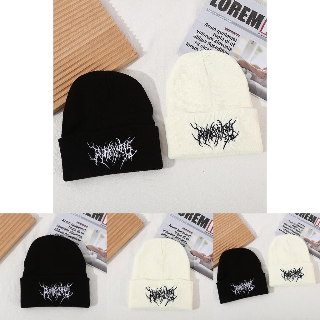 Acrylic Knit Hat For Adults With Embroidered Design For Winter Outdoor Warmth