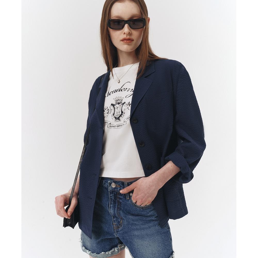 

DUNST FOR WOMEN SUMMER NATURAL SEERSUCKER JACKET NAVYUDJA3B224N2