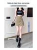 Spring 2024 Women's High Waist Pleated A-Line Skirt - Korean Style