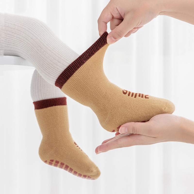 Baby Boys Girls Anti-Slip Cotton Socks Cute Toddlers Kids Winter Thick Warm Non Skid Grip Floor Safe Walking Socks