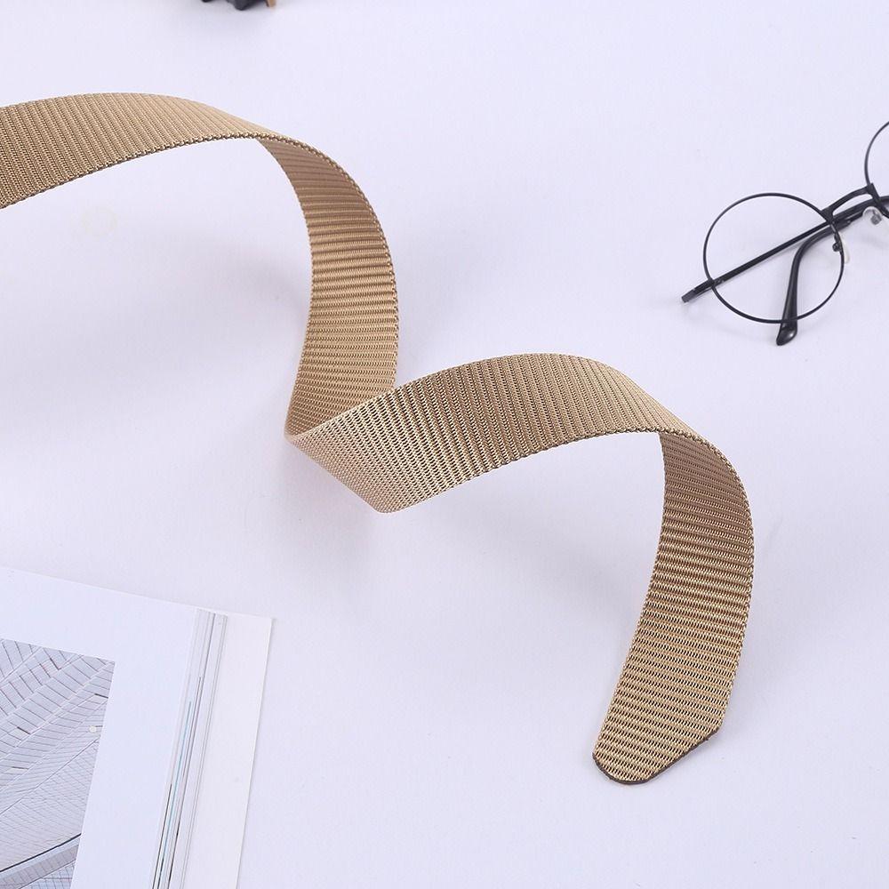 

Business Casual Without Buckle Waistbands Luxury Brand Weave Waist Band Trendy Canvas Strap верблюд