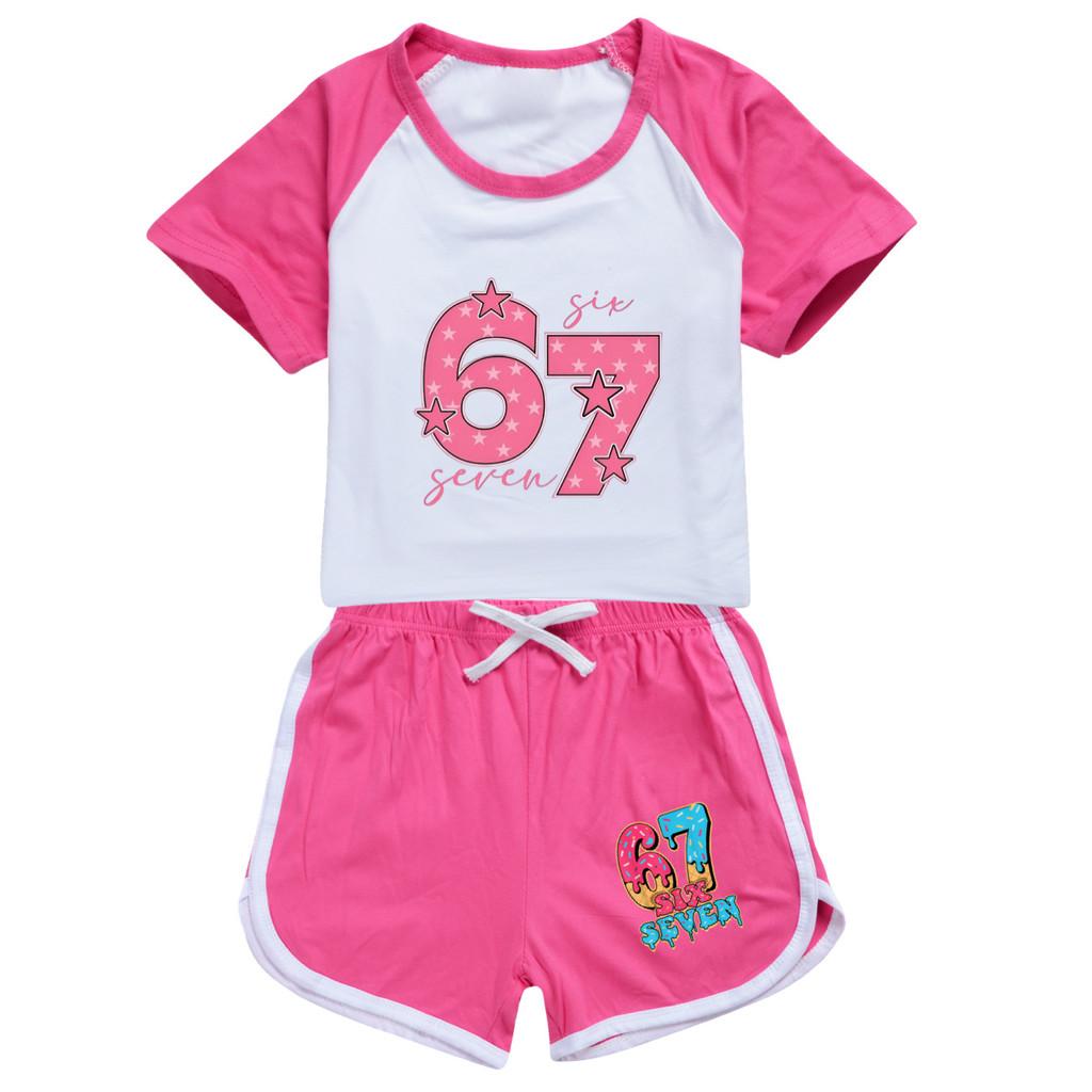 5291 Kids Boys Girls Brainrot 67 Printed Top Pants Sport Tracksuit Clothes Set