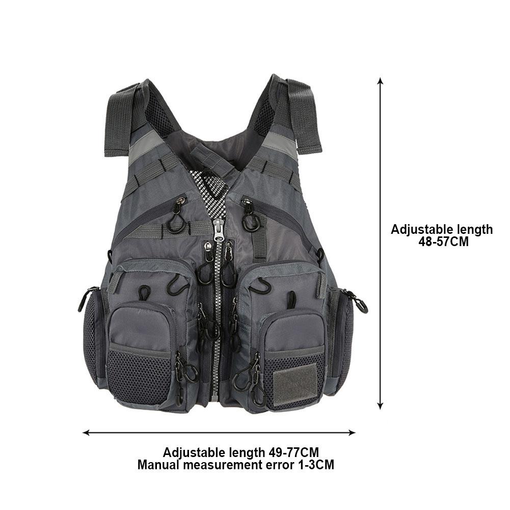 Erkekler balıkçı yeleği çok fonksiyonlu nefes alabilen çoklu cepler Oxford kumaş açık kolsuz yelek balıkçı ceketi