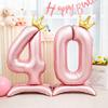42 inch Crown Decorative Aluminum Foil Milk Digital Balloon Digital Balloon Birthday Party Decoration Supplies Birthday Gift