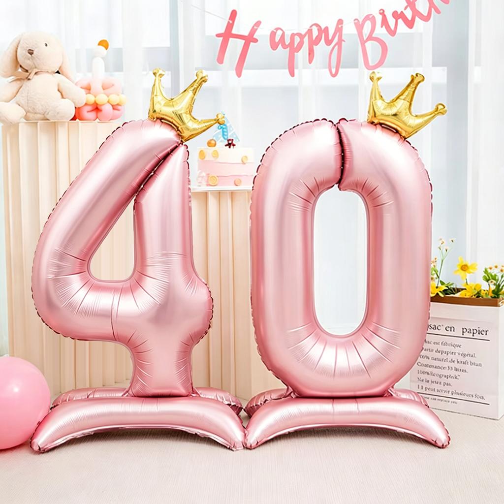 42 inch Crown Decorative Aluminum Foil Milk Digital Balloon Digital Balloon Birthday Party Decoration Supplies Birthday Gift