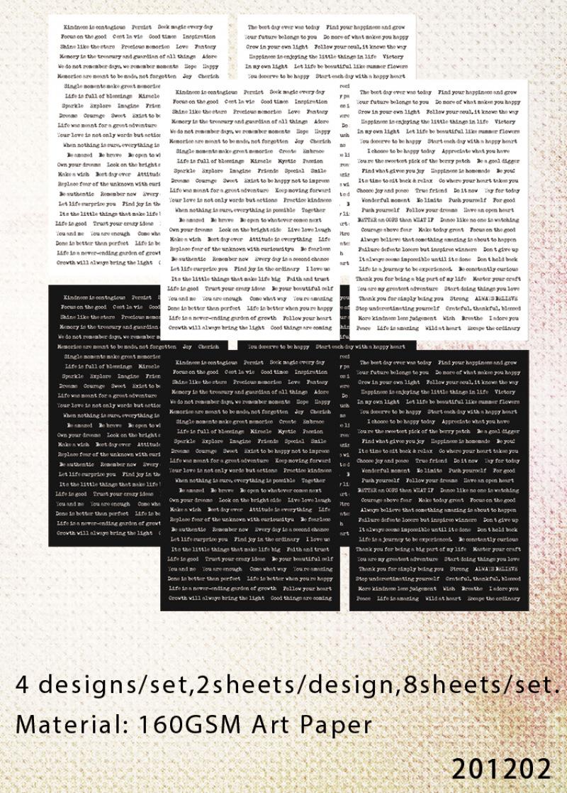 Retro Sticker Make Old Printer Font Sentence Stickers 8 Sheets/set (as the picture,15*11cm)