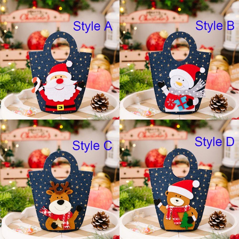 Cartoon Cartoon Handbag Snowman/Elk Santa Claus Candy Bag Cute Cookies Bag  Christmas Party