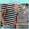 Women Summer Shirt Line T Pattern Print Retro Fashion Short Sleeve Tees Casual Printed Tops