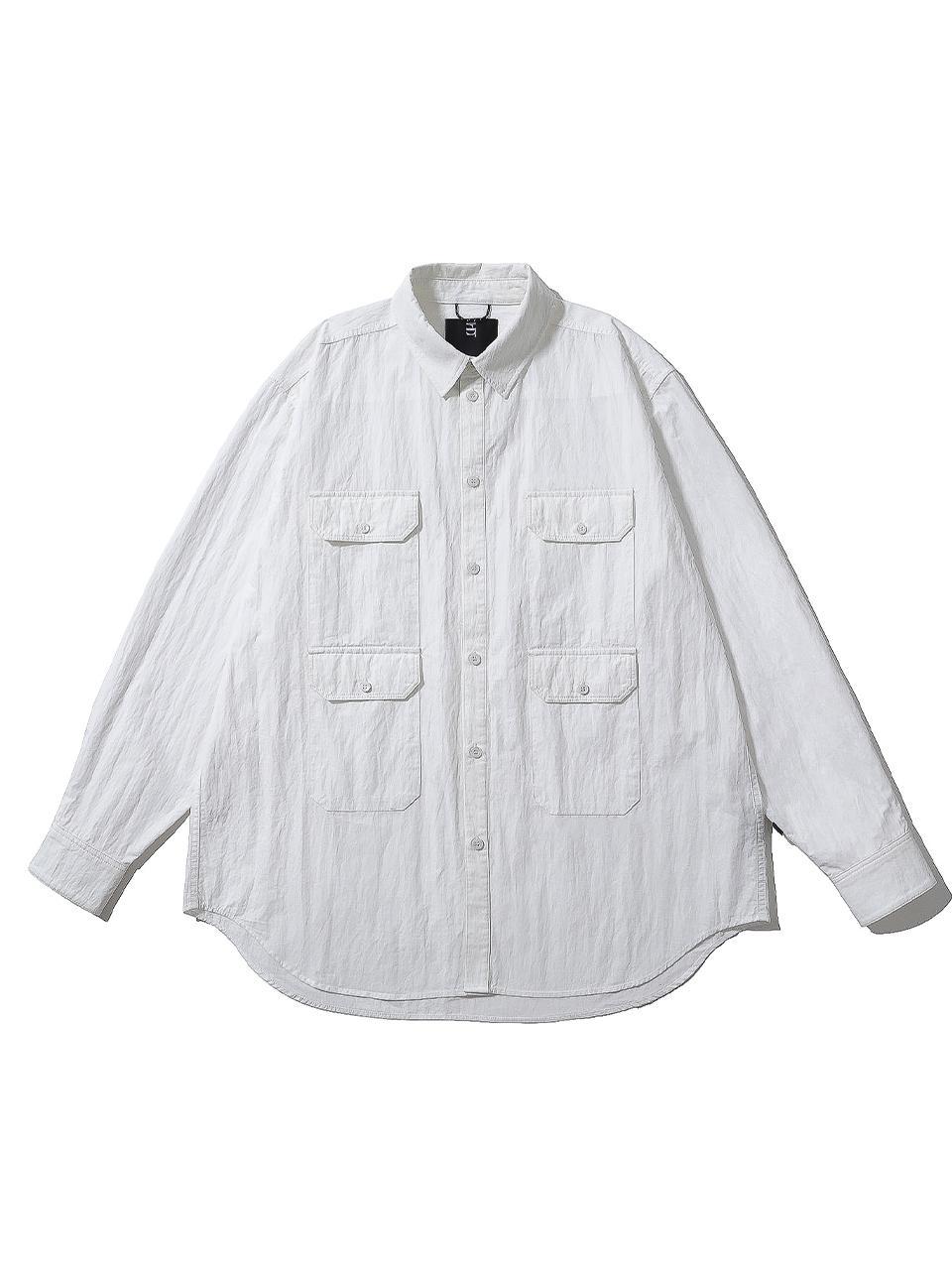 Huton Wide Typewriter Shirt Ecru Large