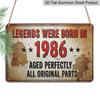2D Flat 1pc ("8X12"), "Legends Were Born in 1986 - Vintage Metal Sign | Rustic Wall Decor | Birthday Gift Idea | Retro Home Decoration | Unique