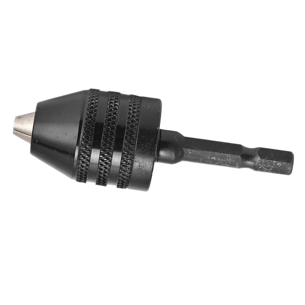 Bezklíčové sklíčidlo vrtačky Adaptér bitů pro rázový utahovák 3 čelisti 1/4" šestihranná stopka 0.6?8mm Černá