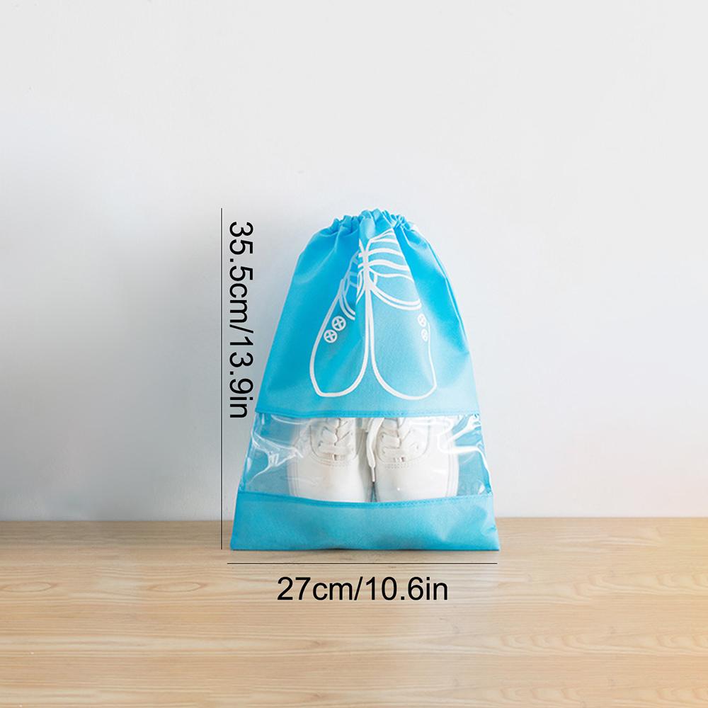 

Большая сумка для хранения, затянутая шнурком, нетканый материал, плотная дорожная сумка для хранения обуви, затянутая шнурком, прозрачная пылезащитная сумка для обуви