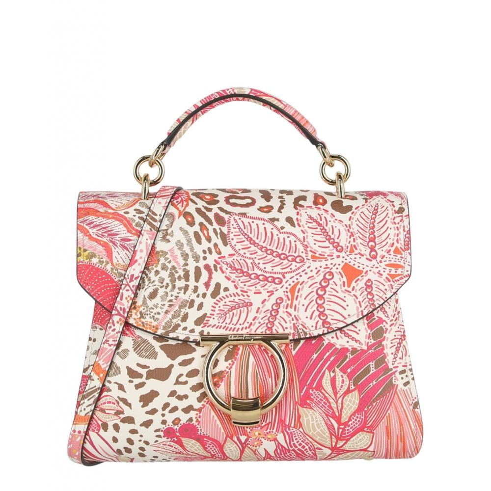 

Salvatore Ferragamo Margot Gancio Plant Print Shoulder Bag Multi