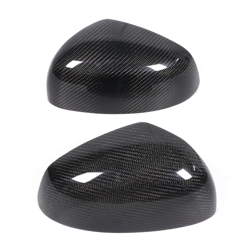 Pair Rearview Wing Mirror Cover Carbon Fiber Sticker Trim Fit for Smart Fortwo 2009‑2014
