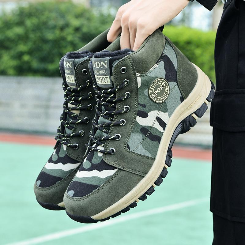 

TUINANLE Пари Зимове взуття для жінок Камуфляж Плюшеві теплі зимові черевики Чоловічі нековзні черевики 45 камуфляжний