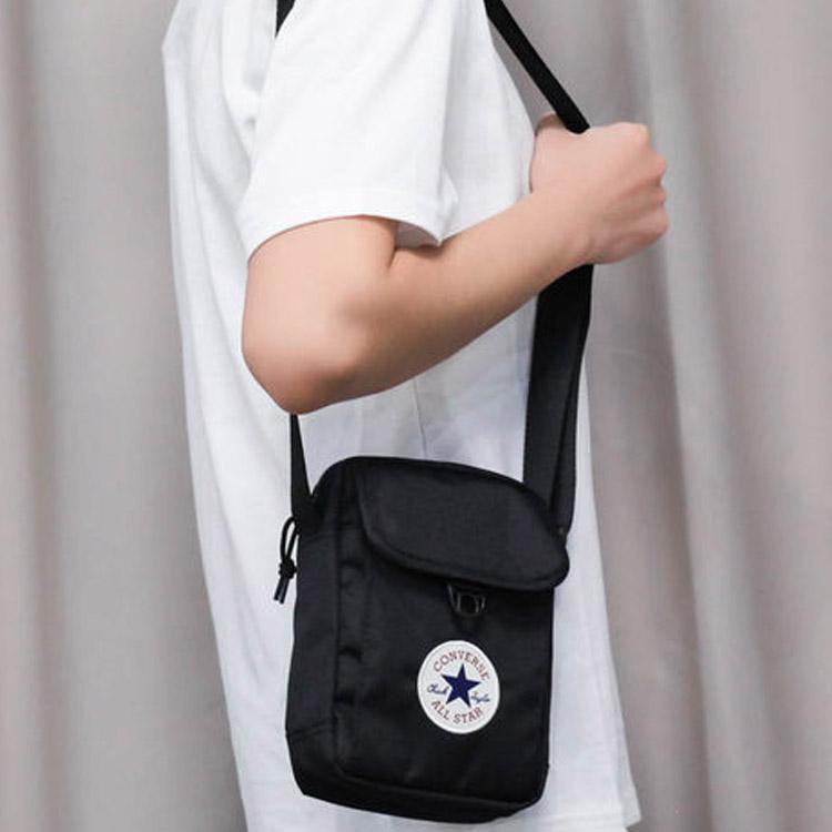 New Converse Polyester Shoulder Bag, Crossbody Bag Regular Unisex Black 10018468-A01
