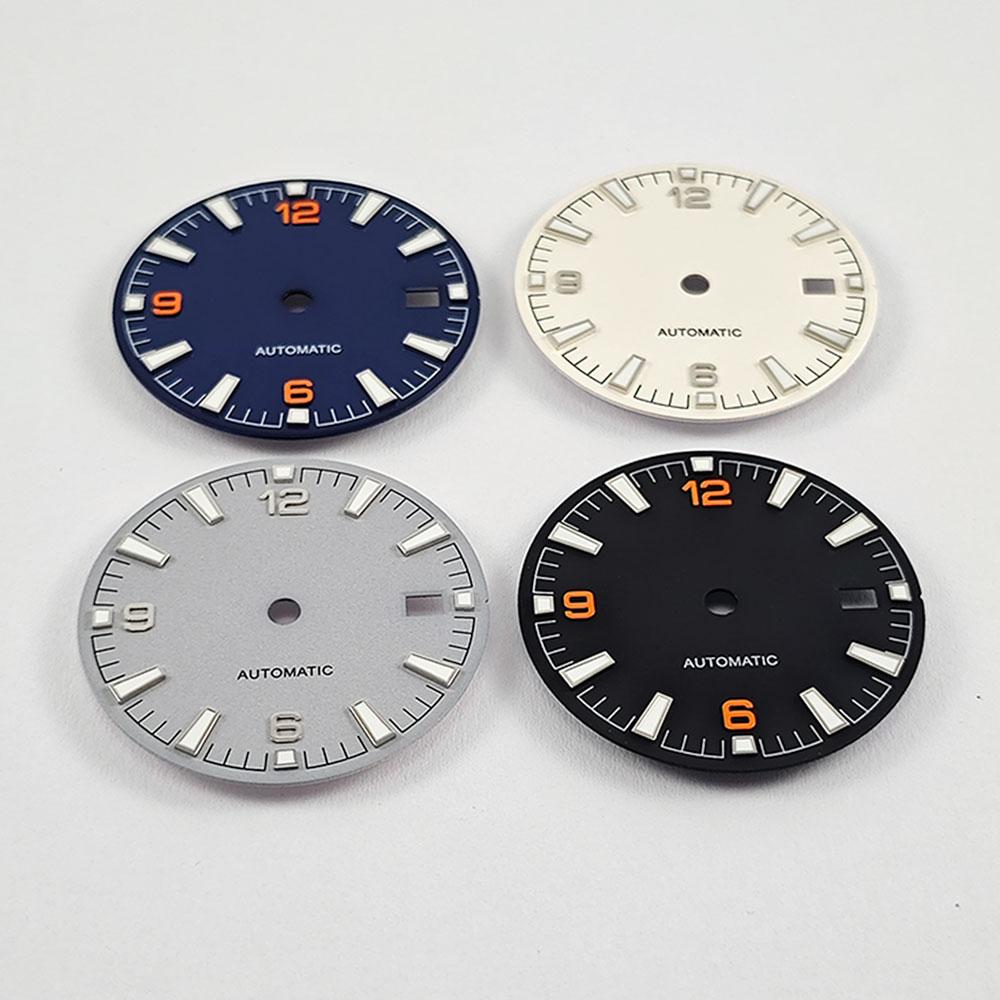 NH35 31mm No Logo Sterile Watch Dial For NH35A NH36 High Quality Green Luminous Black White Blue Grey Silver Nail dial Parts