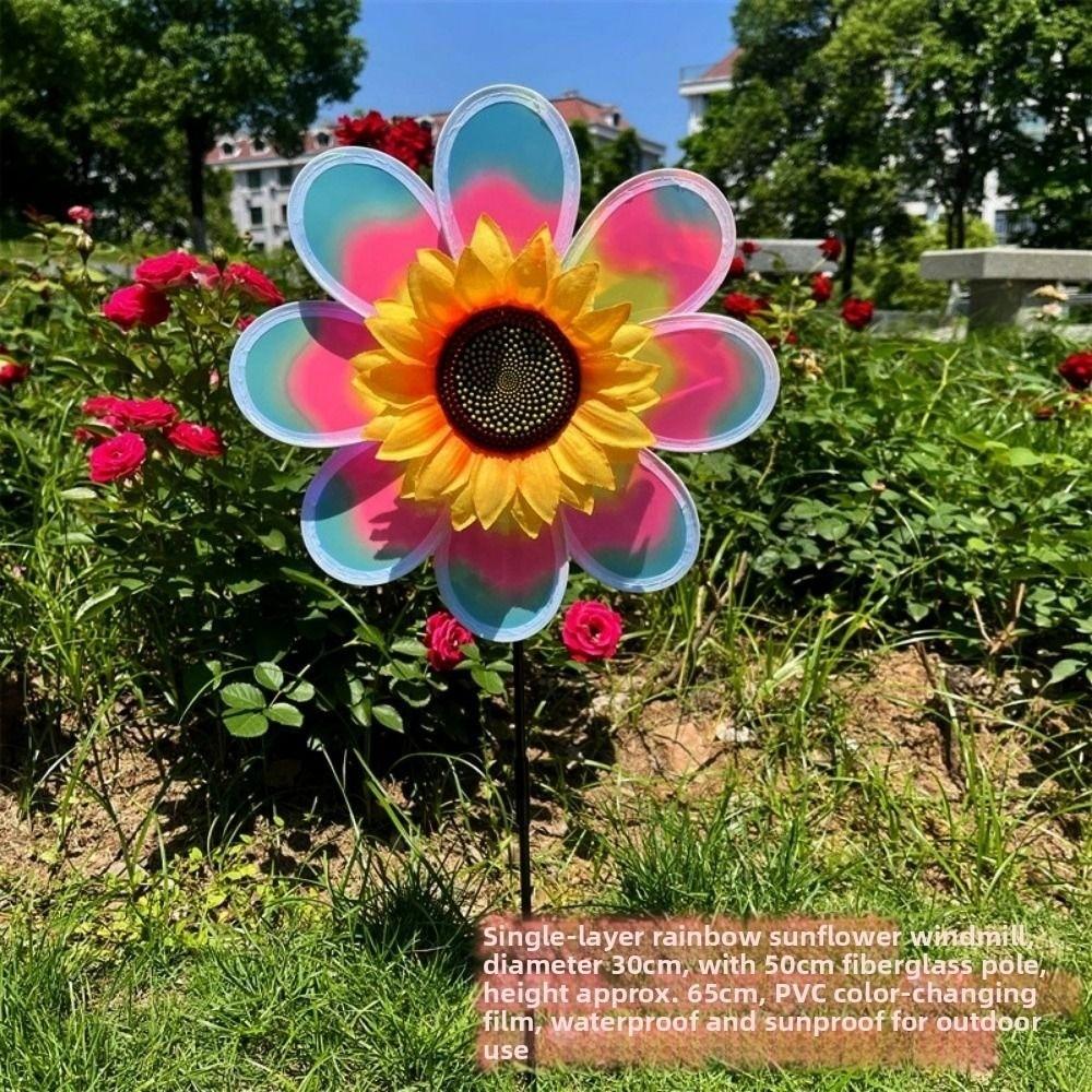 Multistyles Rotating Sunflower Wind Spinner Large Turntable Windmill Outdoor Party Picnic Decor