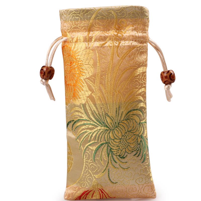 Drawstring Brocade Pouch for Jewelry and Gifts - Custom Necklace Storage Bag
