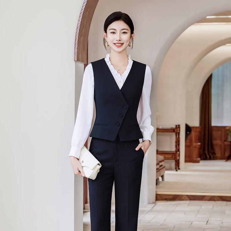 Tluoman Women's Professional Vest & Flared Pants Suit